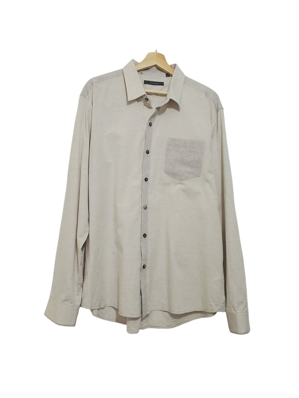 7 Diamonds | Two-Tone Cotton Button Up Long Sleeve Shirt